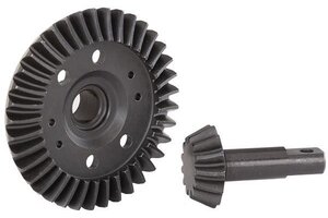 Traxxas 5379R Ring gear, differential/ pinion gear, differential (machined, spiral cut) (front)