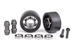 Traxxas 7775A  Wheels, wheelie bar, 6061-T6 aluminum (dark titanium-anodized) (2)/ axle, wheelie bar, 6061-T6 aluminum (2)/ 10x15x4 ball bearings (4)
