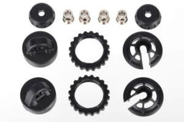 Traxxas 7468 Caps and spring retainers, GTR long/xx-long shock (upper cap (2)/ hollow balls (4)/ bottom cap (2)/ upper retainer (2)/ lower retainer (2))