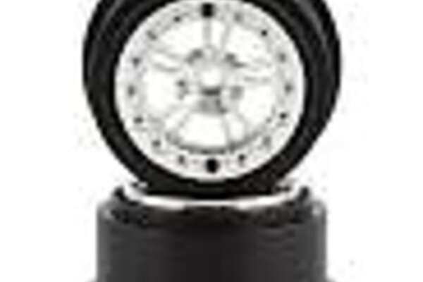 SSD RC SSD00525  SSD RC V Spoke Lightweight Aluminum Drag Racing Beadlock Wheels (Silver) (2) (2.2/3.0")