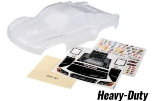 Traxxas 6811R Body, Slash, heavy duty (clear, requires painting)/ window masks/ decal sheet