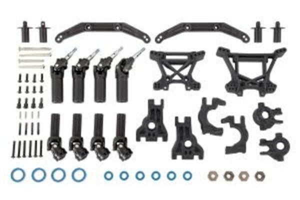 Traxxas 9080 Outer Driveline & Suspension Upgrade Kit, extreme heavy duty, black