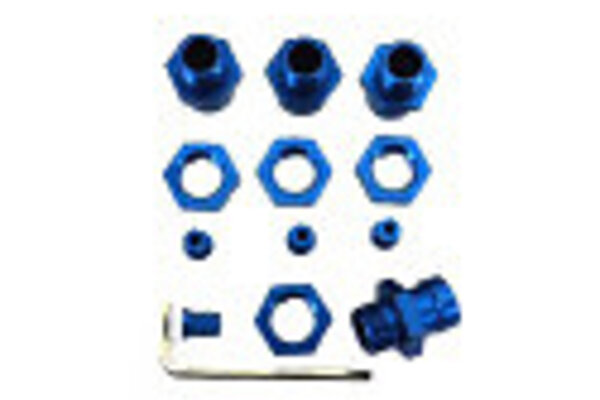 ST Racing Concepts Aluminum 17mm Hex Conversion Kit, Blue, for Traxxas Slash / Rally / Stampede / Hoss