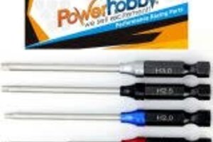 Powerhobby PHBPHT006    RC Hex Driver 1/4" Power Tool Set Metric 1.5, 2.0, 2.5,