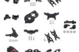 Powerhobby PHMINIT20-Black  PowerHobby LOSI Mini-T 2.0 Aluminum Upgrade Kit Arms Steering C-hub Knuckles Black