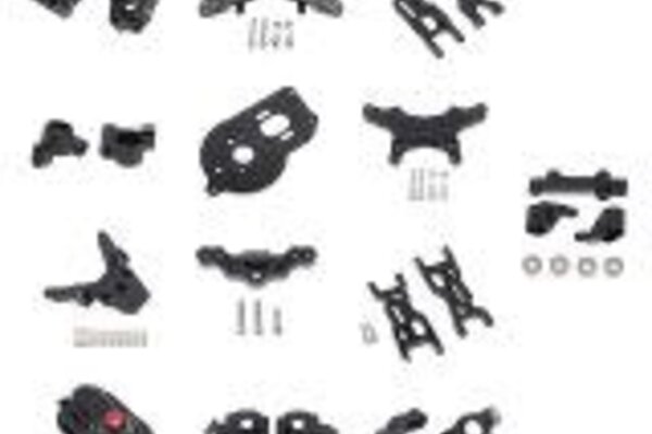 Powerhobby PHMINIT20-Black  PowerHobby LOSI Mini-T 2.0 Aluminum Upgrade Kit Arms Steering C-hub Knuckles Black