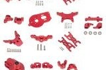 Powerhobby PHMINIT20-Red   PowerHobby LOSI Mini-T 2.0 Aluminum Upgrade Kit Knuckles Arms Steering C-hub Red
