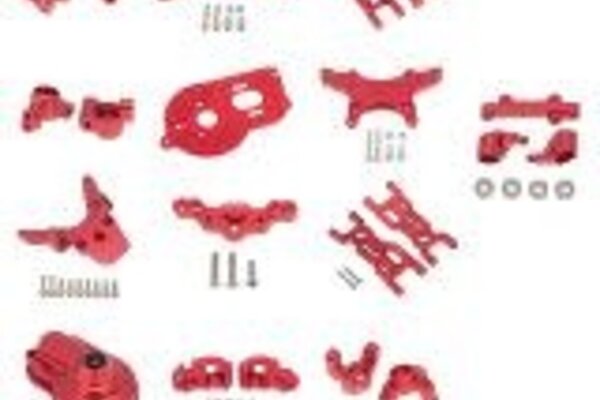 Powerhobby PHMINIT20-Red   PowerHobby LOSI Mini-T 2.0 Aluminum Upgrade Kit Knuckles Arms Steering C-hub Red