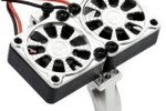 Powerhobby PH1297SILVER  Powerhobby 1/10 Aluminum Heatsink Mount 30mm Twin Turbo Cooling Fans