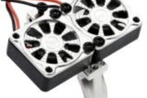 Powerhobby PH1297SILVER  Powerhobby 1/10 Aluminum Heatsink Mount 30mm Twin Turbo Cooling Fans