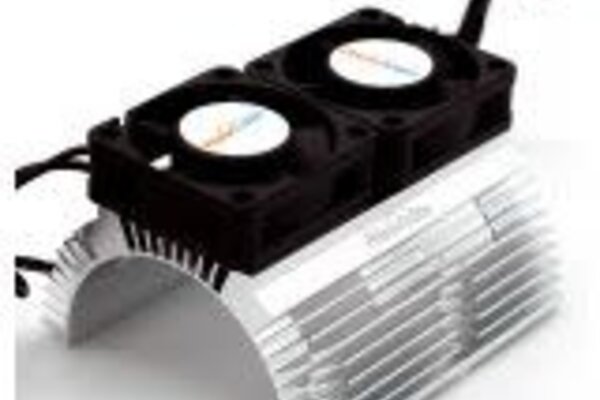 Powerhobby PH1289SILVER  Powerhobby Heat Sink w Twin Turbo High Speed Cooling Fans 1/8 Motors Silver