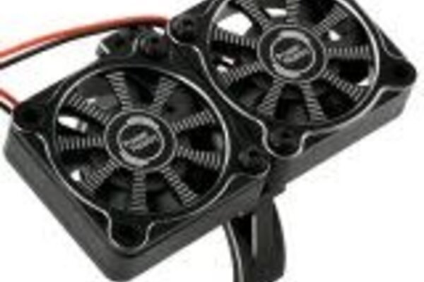 Powerhobby PH1293BLACK   Powerhobby 1/8 Aluminum Heatsink 40mm Dual High Speed Cooling Fans w/Cover