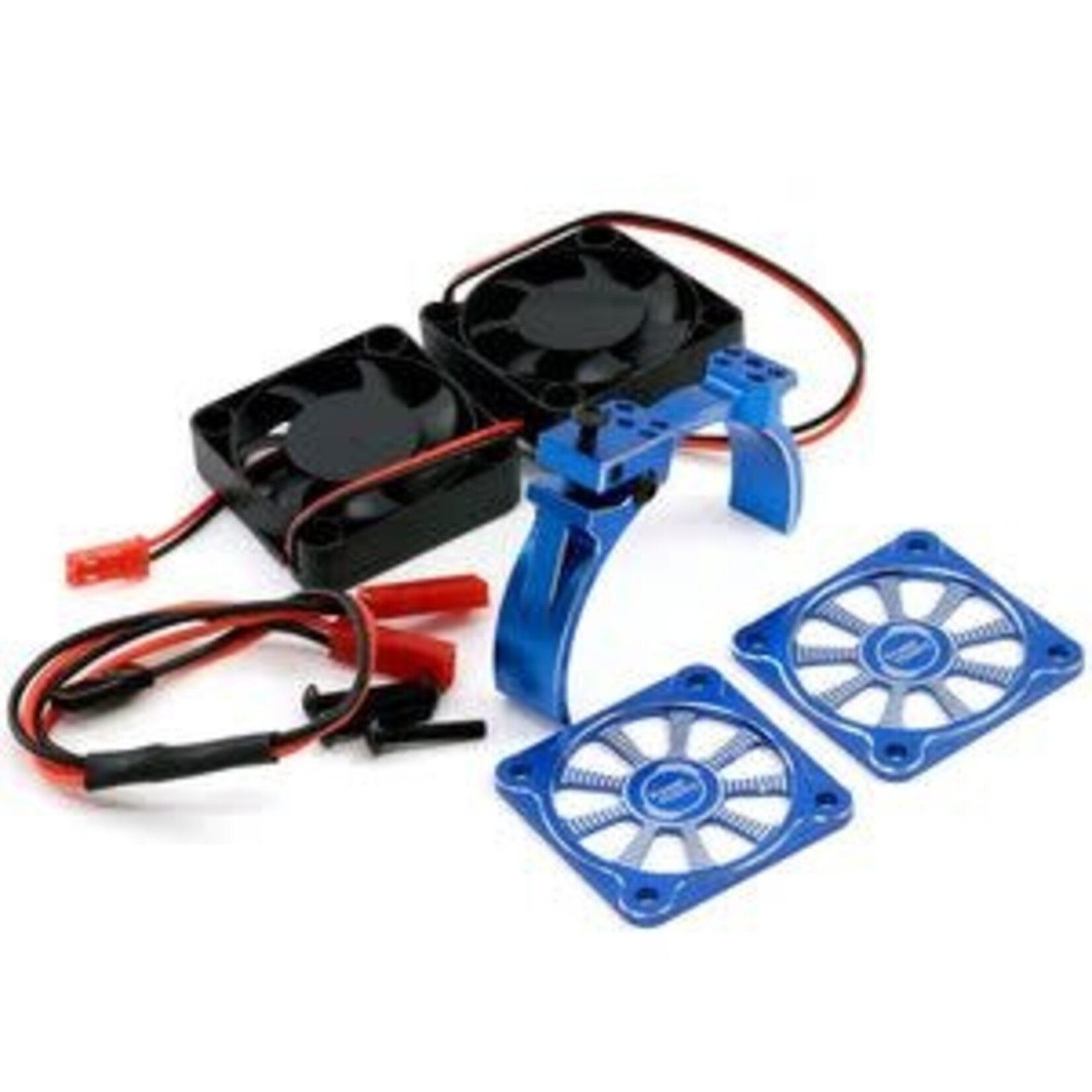Powerhobby PH1293BLUE  1/8 Aluminum Heatsink 40mm Dual High Speed Cooling Fans with Cover, Blue