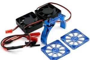 Powerhobby PH1293BLUE  1/8 Aluminum Heatsink 40mm Dual High Speed Cooling Fans with Cover, Blue