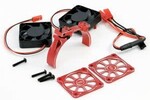Powerhobby PHBPH1293R  1/8 Aluminum Heatsink 40mm Dual High Speed Cooling Fans with Cover, Red