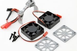Powerhobby PHBPH1291GUN   1/5 Aluminum Heatsink with 40mm Dual High Speed Cooling Fans and Cover, Gunmetal