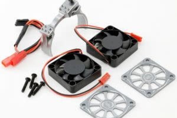 Powerhobby PHBPH1291GUN   1/5 Aluminum Heatsink with 40mm Dual High Speed Cooling Fans and Cover, Gunmetal