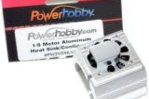 Powerhobby PH 1/8 fan Silver  Powerhobby Aluminum Motor Heatsink + Cooling Fan For 1/8 Size Motors