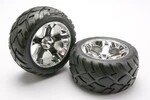 Traxxas 5576R Tires & wheels, assembled, glued (All-Star chrome wheels, Anaconda® tires, foam inserts) (nitro rear/ electric front) (1 left, 1 right)
