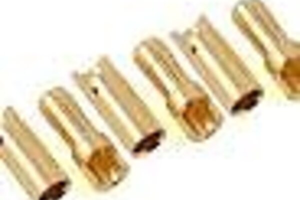 Protek RC PTK-5014   RC 5.5mm "Super Bullet" Solid Gold Connectors (3 Male/3 Female)