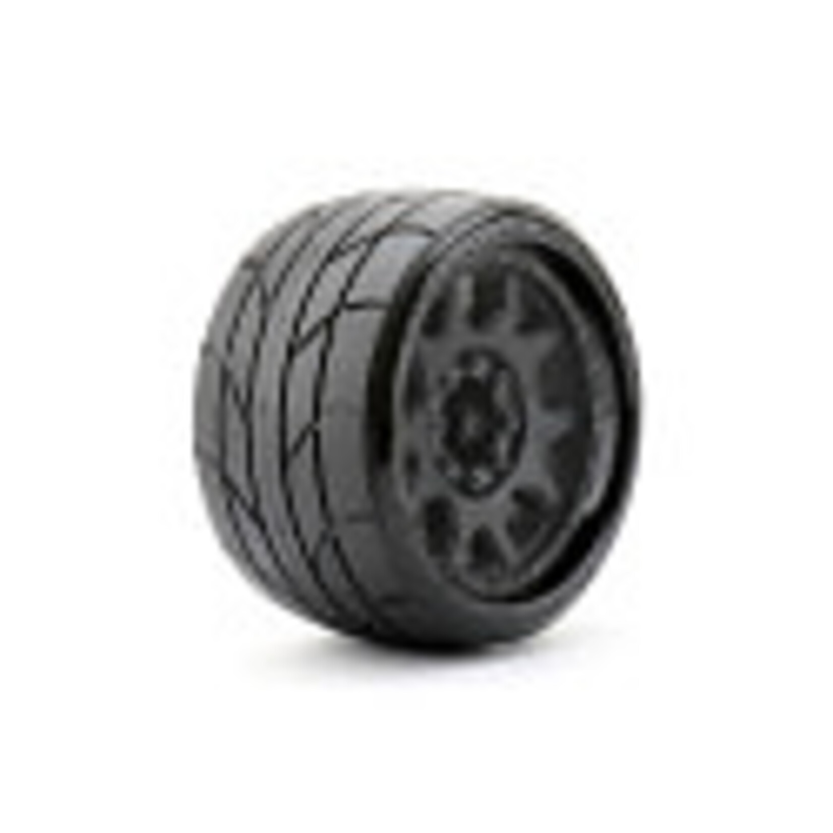 Jetko Tires JKO1604CBMSGBB2  1/8 SGT 3.8 Super Sonic Tires Mounted on Black Claw Rims, Medium Soft, Belted, 17mm 1/2" Offset (2) 17mm 1/2 0ffset Wide (for Traxxas Maxx)