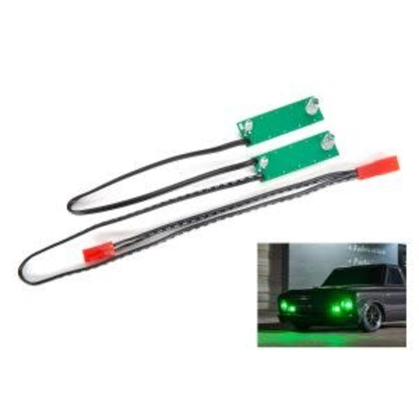Traxxas 9496G LED light set, front, complete (green) (includes light harness, power harness, zip ties (9))
