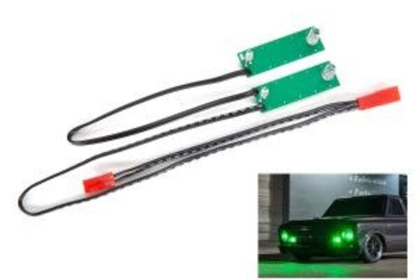 Traxxas 9496G LED light set, front, complete (green) (includes light harness, power harness, zip ties (9))