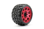 Jetko Tires JKO1603CRMSGBB1  1/8 SGT 3.8 EX-Rockform, Mounted on Metal Red Claw Rim, Medium Soft, Belted, Glued, 17mm 0" Offset 17mm 0 offset (Narrow)