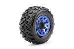 Jetko Tires JKO3102CLMSGNB1  1/10 SC EX-King Cobra Tires Mounted on Metal Blue Claw Rims, Medium Soft, Glued, 12mm 0" Offset