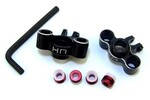 Hot Racing HRAVXS2101  Black Aluminum Knuckles, 1/16 (Red Screw)