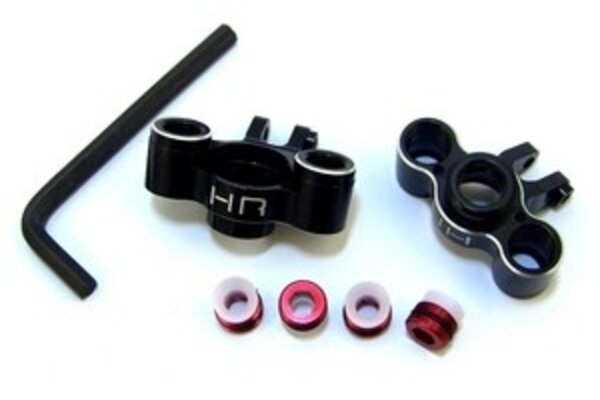 Hot Racing HRAVXS2101  Black Aluminum Knuckles, 1/16 (Red Screw)