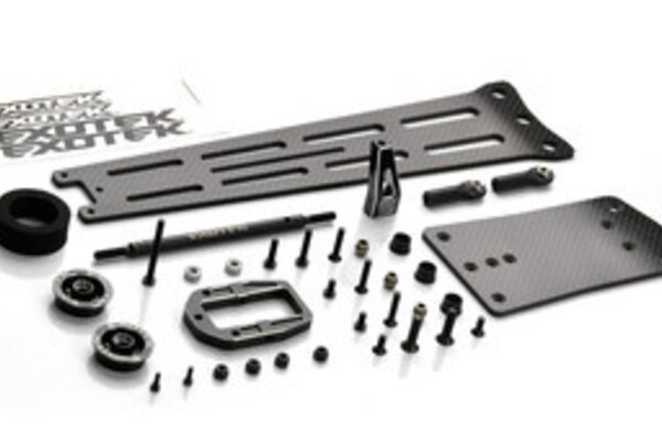 Exotek Racing EXO2135  Drag Slash Pro Wheelie Bar Set, 3mm CF with Single Wheel Style