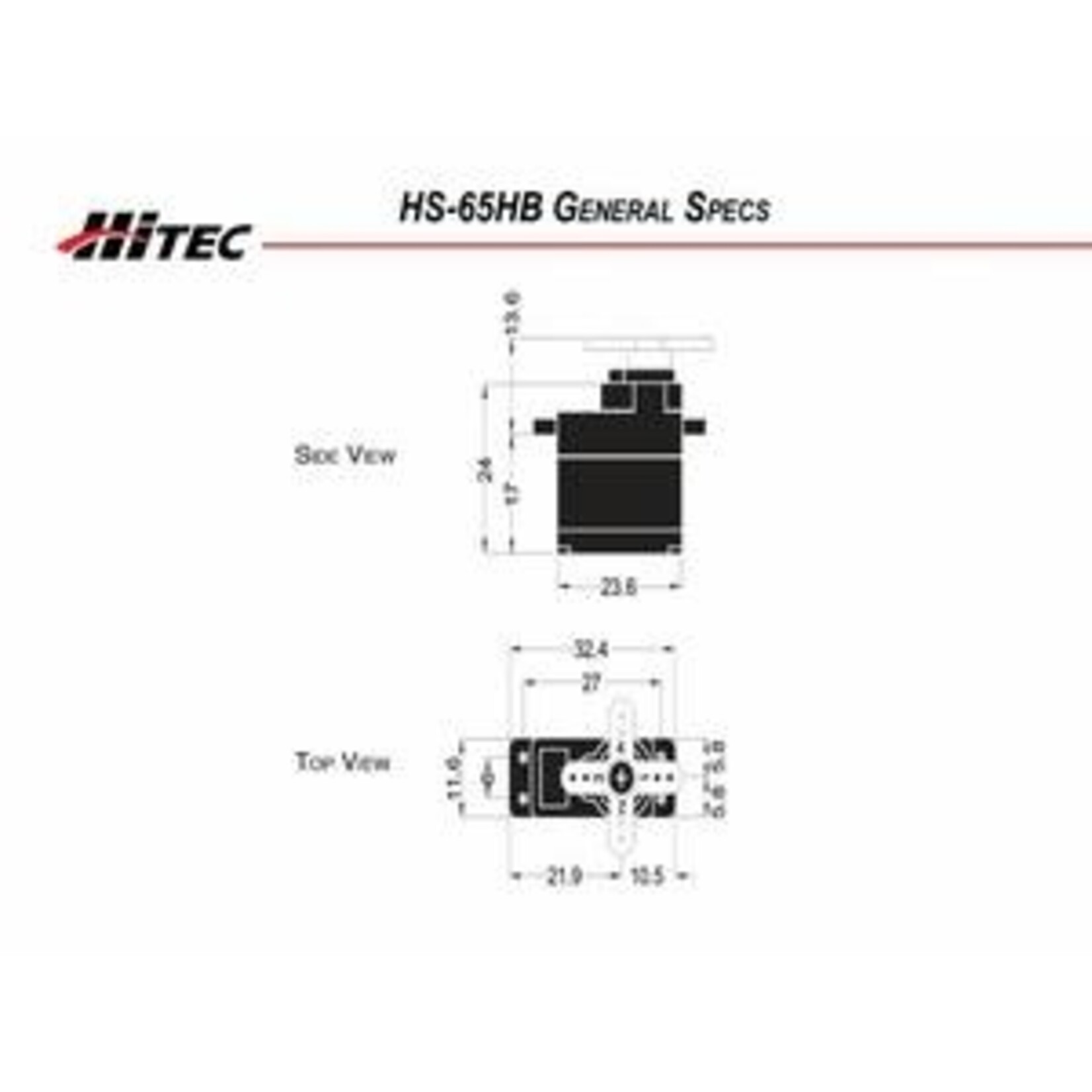 Hitec HRC33065S  HS-65HB Micro Servo Karbonite Gear, .13sec/26oz @ 6.0v