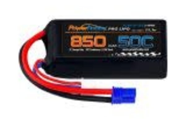 Powerhobby PHB3S85050CEC2  Powerhobby 3S 9.44V  850mAh 50C Lipo Battery Soft Case 3-Cell w EC3 Connector