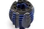 Traxxas 5238R Cooling head, PowerTune (machined aluminum, blue-anodized) (TRX® 3.3), head protector (1),  3x6mm CCS (5)