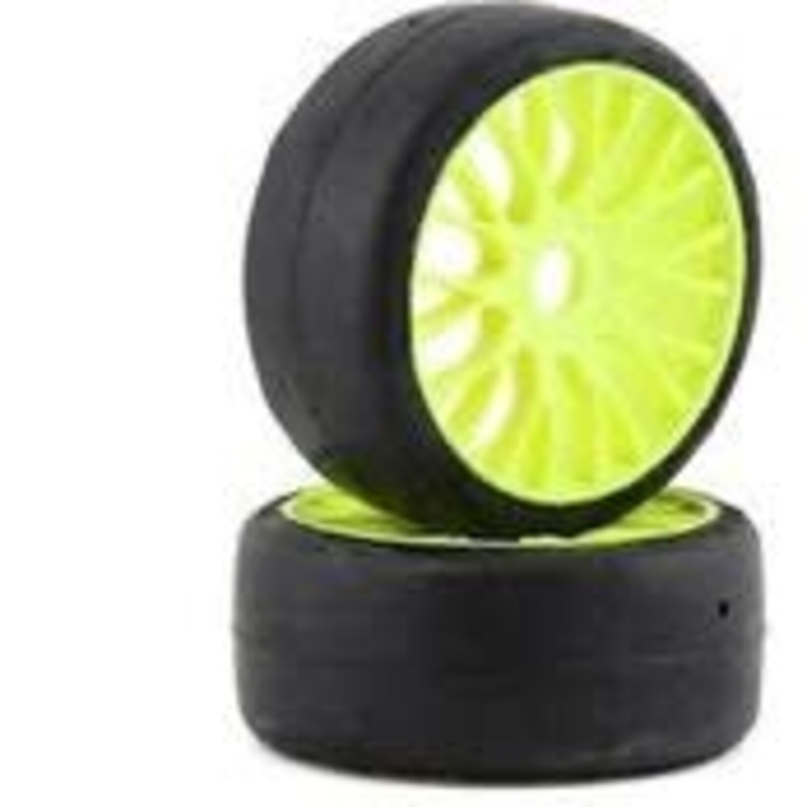 GRP TYRES GRPGTY04-XM3 GRP Tires GT - TO4 Slick Belted Pre-Mounted 1/8 Buggy Tires (Yellow) (2) (XM3) w/FLEX Wheel