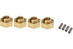 Hot Racing HRASXTF10H  Brass Stock Wheels Hub, 7mm Hex, for SCX24