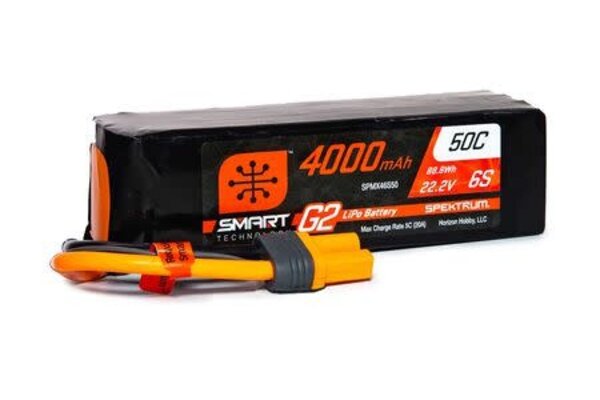 SPEKTRUM SPMX46S50  22.2V 4000mAh 6S 50C Smart G2 LiPo Battery: IC5