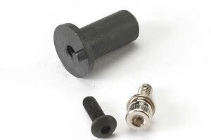 Traxxas 5661 Motor mount hinge post/ 4x12mm BCS (1)/ 4x10mm CS with split and flat washer (1)