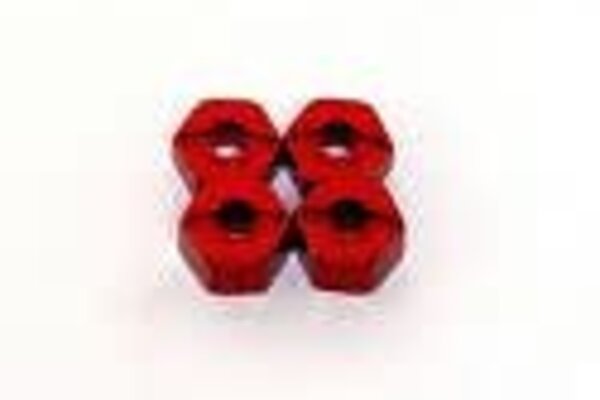 ST Racing Concepts SPTST3654-12R  ALUMINUM HEX ADAPTER TRAXXAS RED