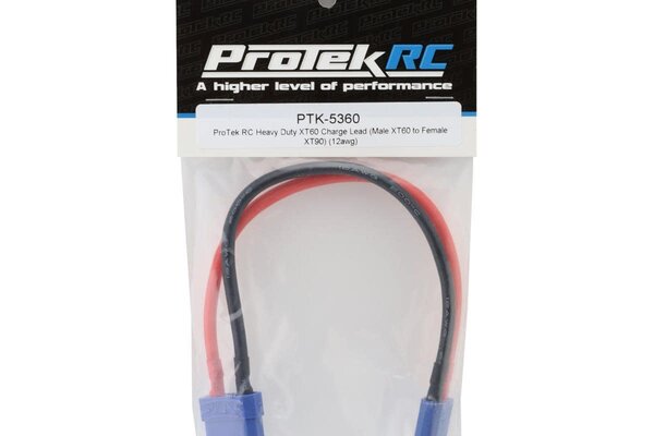 Protek RC PTK-5360  ProTek RC Heavy Duty XT60 Charge Lead (Male XT60 to Female XT90) (12awg)