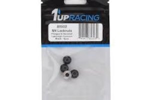 1UP Racing 1UP80502   1UP Racing 4mm Serrated Aluminum Locknuts (Black) (4)