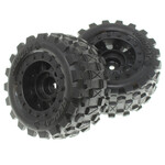 Redcat Racing RER13657  Pre-mounted 1/16th Scale Tires(Black)(2pcs)
