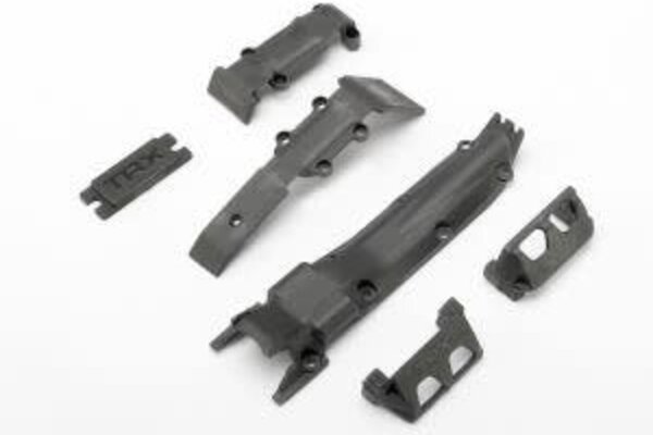 Traxxas 7037 Skidplate set, front (1)/ rear (1)/ transmission (1)/ steering servo guards (2) / steering servo cover plate (1)