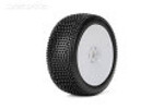 Jetko Tires JKO1002DWSSG Block In 1/8 Buggy Tires Mounted on White Dish Rims, Super Soft (2)