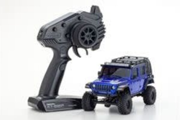 Kyosho KYO32528MB  Mini-Z 4x4 Series Readyset Jeep Wrangler Unlimited Rubicon w/Accessory Parts, Ocean Blue Metallic