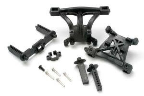 Traxxas 5314 Body mounts, front & rear/ body mount posts, front & rear/ 2.5x18mm screw pins (4)/ 4x10mm BCS (1)