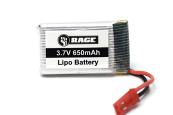 Rage R/C RGR4054 1S 3.7V 650mAh Lipo Battery; Stinger 240