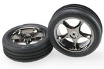 Traxxas 2471A T&W BLK CHRM 2.2/RIBBD FR TIRE