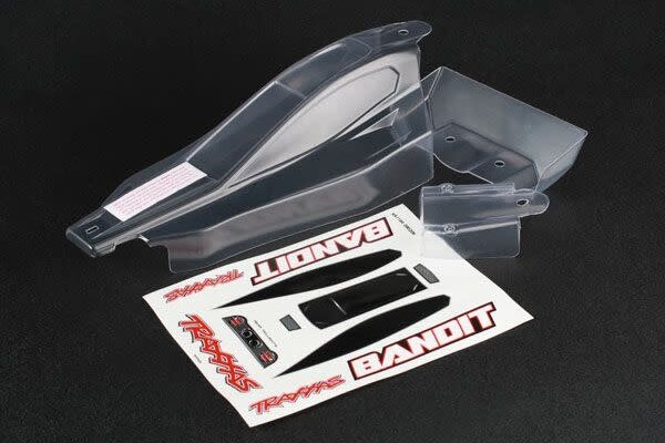 Traxxas 2417 Body, Bandit® (front & rear) (clear, requires painting)/ window, lights, grille decal sheet